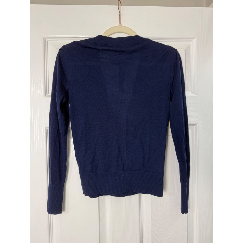 J.Crew Wrap Sweater Womens XXS Navy Blue NEW Merino Wool V-Neck - Picture 3 of 7